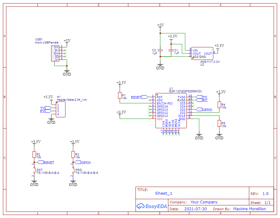 ESP-12F basic circuit and PCB thumbnail